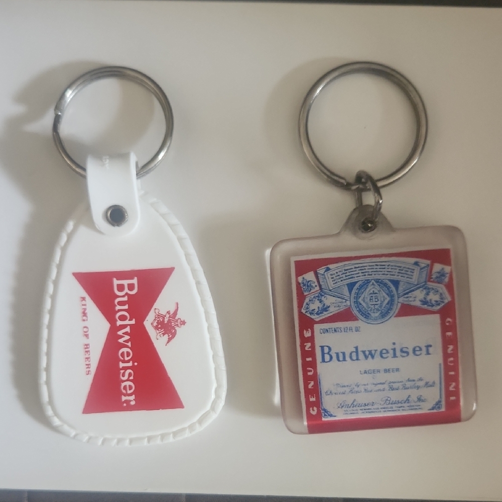 2 Vintage Budweiser Keychains